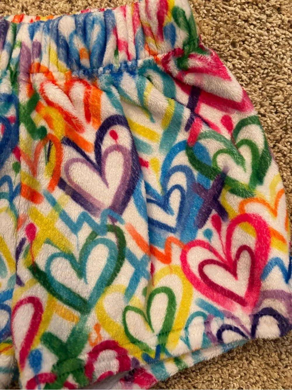 ISCREAM Corey Paige Hearts Plush shorts. Size S.
